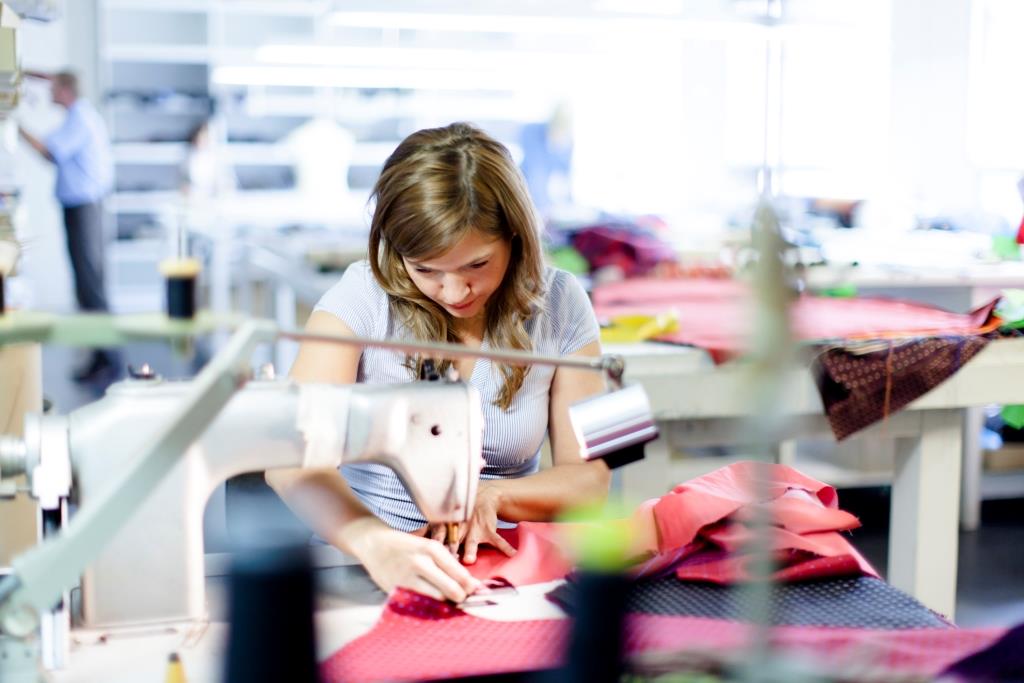 Woman working on a crafting projects
